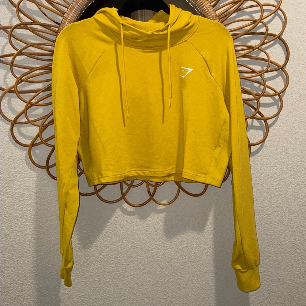 NEW Gymshark Women's Cropped Yellow Hoodie, women’s medium